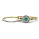 1 - Iliana Prima Emerald and Diamond Halo Bridal Set Ring 