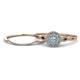 1 - Iliana Prima Aquamarine and Diamond Halo Bridal Set Ring 