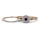 1 - Iliana Prima Red Garnet and Diamond Halo Bridal Set Ring 