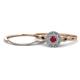 1 - Iliana Prima Ruby and Diamond Halo Bridal Set Ring 