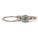 1 - Iliana Prima Diamond and Lab Created Alexandrite Halo Bridal Set Ring 