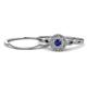 1 - Iliana Prima Blue Sapphire and Diamond Halo Bridal Set Ring 