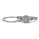 1 - Iliana Prima Pink Sapphire and Diamond Halo Bridal Set Ring 