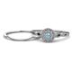 1 - Iliana Prima Aquamarine and Diamond Halo Bridal Set Ring 