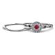 1 - Iliana Prima Ruby and Diamond Halo Bridal Set Ring 