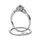 5 - Iliana Prima Rhodolite Garnet and Diamond Halo Bridal Set Ring 
