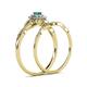 6 - Iliana Prima Emerald and Diamond Halo Bridal Set Ring 