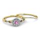 4 - Iliana Prima Pink Sapphire and Diamond Halo Bridal Set Ring 