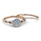 4 - Iliana Prima Aquamarine and Diamond Halo Bridal Set Ring 