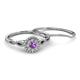 4 - Iliana Prima Amethyst and Diamond Halo Bridal Set Ring 
