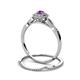 5 - Iliana Prima Amethyst and Diamond Halo Bridal Set Ring 