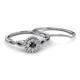 4 - Iliana Prima Black and White Diamond Halo Bridal Set Ring 