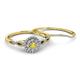 4 - Iliana Prima Yellow Sapphire and Diamond Halo Bridal Set Ring 
