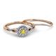4 - Iliana Prima Yellow Sapphire and Diamond Halo Bridal Set Ring 