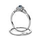 4 - Iliana Prima Blue and White Diamond Halo Bridal Set Ring 