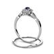 5 - Iliana Prima Blue Sapphire and Diamond Halo Bridal Set Ring 