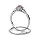 5 - Iliana Prima Pink Tourmaline and Diamond Halo Bridal Set Ring 
