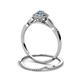5 - Iliana Prima Blue Topaz and Diamond Halo Bridal Set Ring 