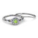 4 - Iliana Prima Peridot and Diamond Halo Bridal Set Ring 