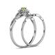 6 - Iliana Prima Peridot and Diamond Halo Bridal Set Ring 