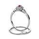 5 - Iliana Prima Ruby and Diamond Halo Bridal Set Ring 