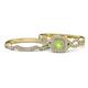 1 - Eyana Prima Peridot and Diamond Double Halo Bridal Set Ring 