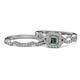 1 - Eyana Prima Diamond and Lab Created Alexandrite Double Halo Bridal Set Ring 