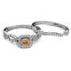 4 - Eyana Prima Citrine and Diamond Double Halo Bridal Set Ring 