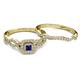 4 - Eyana Prima Blue Sapphire and Diamond Double Halo Bridal Set Ring 