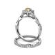 5 - Eyana Prima Citrine and Diamond Double Halo Bridal Set Ring 