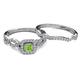 4 - Eyana Prima Peridot and Diamond Double Halo Bridal Set Ring 