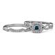 1 - Eyana Prima Blue and White Diamond Double Halo Bridal Set Ring 
