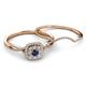 4 - Yesenia Prima Blue Sapphire and Diamond Halo Bridal Set Ring 