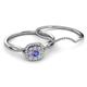 4 - Yesenia Prima Tanzanite and Diamond Halo Bridal Set Ring 