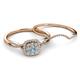 4 - Yesenia Prima Aquamarine and Diamond Halo Bridal Set Ring 