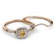 4 - Yesenia Prima Citrine and Diamond Halo Bridal Set Ring 