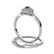 5 - Yesenia Prima Blue and White Diamond Halo Bridal Set Ring 