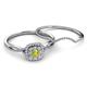 4 - Yesenia Prima Yellow and White Diamond Halo Bridal Set Ring 