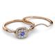4 - Yesenia Prima Tanzanite and Diamond Halo Bridal Set Ring 