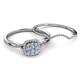 4 - Yesenia Prima Aquamarine and Diamond Halo Bridal Set Ring 