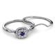 4 - Yesenia Prima Blue Sapphire and Diamond Halo Bridal Set Ring 