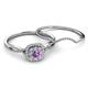 4 - Yesenia Prima Amethyst and Diamond Halo Bridal Set Ring 