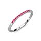 4 - Clara 1.80 mm Rhodolite Garnet 10 Stone Wedding Band 
