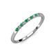 2 - Clara 1.80 mm Emerald and Diamond 10 Stone Wedding Band 