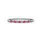 3 - Clara 1.80 mm Rhodolite Garnet and Diamond 10 Stone Wedding Band 