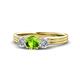 1 - Alyssa 0.89 ctw (5.50 mm) Round Peridot and Lab Grown Diamond Three Stone Engagement Ring 