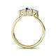 4 - Alyssa 5.50 mm Tanzanite and Diamond Thick Shank Three Stone Ring 