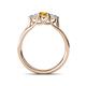 4 - Alyssa 5.50 mm Citrine and Diamond Thick Shank Three Stone Ring 