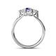 4 - Alyssa 5.50 mm Iolite and Diamond Thick Shank Three Stone Ring 