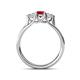 4 - Alyssa 5.50 mm Ruby and Diamond Thick Shank Three Stone Ring 